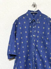 【WOOLRICH】90s ネイティブ柄 S/S ボタンダウンシャツ M ウールリッチ 半袖 ヴィンテージ 古着