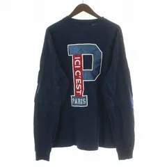 エディフィス EDIFICE Paris Saint Germai パリサンジェルマン カレッジレイヤード ロングスリーブTシャツ ロンT 長袖 クルーネック ロゴ 刺繍 XL 紺 ネイビー 22070340001010 /BBのサムネイル