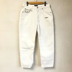 (^w^)b The Realelo thes レアレロゼス デニム パンツ カラー ジーンズ ジーパン Gパン 綿混 コットン ストレッチ シンプル カジュアル クール タウンユース オールシーズン 白 ホワイト メンズ サイズ L