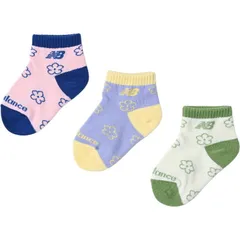 ニューバランス 靴下 3足組 キッズソックス 13-19cm 女の子 newbalance ガールズ3Pソックス 子ども用 3足セット 花柄 フラワー ソックス 子ども用 くつ下 キッズウェア/LAS55649-AS4