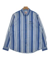 美品 NIKE×SUPREME ナイキ シュプリーム L 青 ストライプシャツ - メルカリ