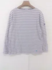 ◇ ORCIVAL オーシバル フランス製 ボーダー 長袖 Tシャツ カットソー グレー系 パープル系 レディース P  【1301310000070】