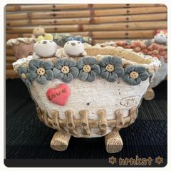 No.36-1 ❁韓国より直輸入❁ 大鉢1点4500円＊組合せ自由＊2点目より送料一律700円＊高級＊韓国鉢＊作家＊一点物 オリジナル作品＊多肉植物＊プレゼントにもぜひ＊