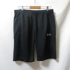 古着 メンズXXL UNDER ARMOUR/アンダーアーマー ポリエステル ハーフパンツ 短パン 練習着 スポーツウェア ブラック/ホワイト MSC9272 fg4363