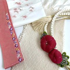 【着物と帯 時流】O24203◇振袖用 帯揚げ・帯締め・刺繍半衿・伊達衿 4点