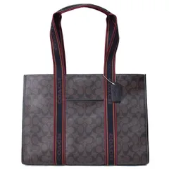 コーチ バッグ COACH コーティングキャンバス レザー シグネチャー スミス ラージ トート ロゴ ショルダーバッグ ブラウンマルチ CM865