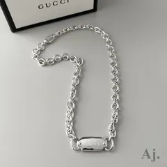 編集中です！様 グッチ ネックレス ロゴ プレート 太チェーン XXL AG925 GUCCI