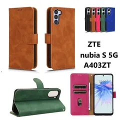 ZTE nubia S 5G A403ZT用 PUレザー TPU 手帳型 フリップ ケース 保護ケース ストラップ付 マグネットボタン留め カード入れ付 スタンド機能 （ブラック、ブラウン、ネイビー、グリーン、ローズ）5色選択