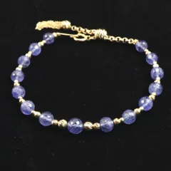 タンザナイト　ファセットカットビーズ　ブレスレット K18GY  7.6g 【榎本通商66416】