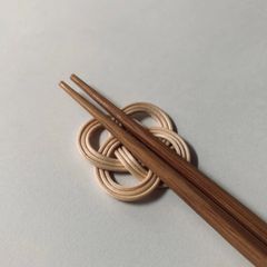箸置き 菜の花結び 白茶（1個）