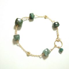 new！　14KGF　エメラルド　ブレスレット