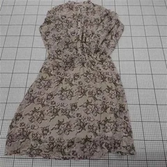 ◇ Θ LEBECCA boutique フラワープリント 長袖 膝下丈 ワンピース サイズF アイボリー レディース E  【1509100078999】