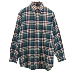 エルエルビーン 80s アウトドア ヴィンテージ チェック柄 長袖 フランネル ボタンダウンシャツ SM グリーン 他 L.L.Bean メンズ