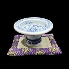 中国古美術 染付高台皿 高台杯 染付け 鉢 皿 古美術 骨董 中国 唐物 アンティーク レトロ インテリア 置物 Kj(出)128