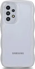 ギャラクシーA52 ストラップホール付き ワイヤレス充電対応 スマホケース ケース ケース (SC-53B) 滑り止め 耐衝撃 6.5インチ 軽量 薄型 透明 対応 可愛い 韓国 おしゃれ ウェーブ - カバー TPU クリア 5G クリア A52 Galax