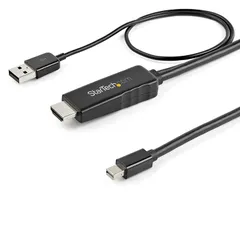【新品・2営業日で発送】STARTECH.COM HDMI - Mini DisplayPort 変換ケーブル 2m 4K／30Hz USBバスパワー(HD2MDPMM2M)