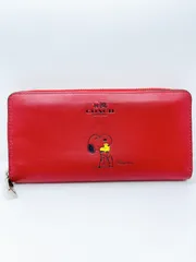 COACH/コーチ×Snoopy/スヌーピー　コラボ　長財布　ラウンドファスナー　レッド　SH180