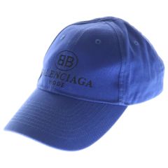 BALENCIAGA (バレンシアガ) BB LOGO MODE CAP BLUE フロントロゴ 6パネルキャップ 帽子 ブルー