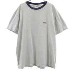 TOMMY JEANS トミージーンズ 90s USA製 オールド 半袖 Tシャツ M グレー メンズ 古着