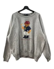 ラルフローレン RalphLauren 90s POLO BEAR SWEATSHIRT ポロ ベア スウェット シャツ トレーナー 裏起毛 長袖 灰 スウェット プリント グレー Mサイズ 104MT-2052