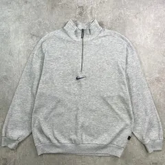 90年代 NIKE ナイキ センターロゴ刺繍 ハーフジップ スウェットシャツ メンズXL相当 