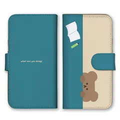 iPhone12 Pro Max ケース 手帳型 アイフォン12 プロマックス スマホケース 携帯ケース クマ くまさん テディベア パンケーキ 飛行機 イラスト かわいい ブルー ベージュ 韓国  スマホカバー カラー05