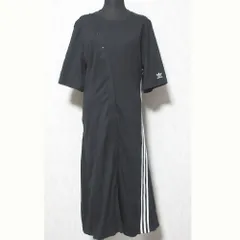 美品 adidas Originals アディダス オリジナルス ロングTシャツドレス ワンピース HF2003 サイズL ブラック レディース 古着 中古 USED