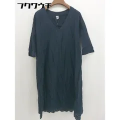 ◇ URBAN RESEARCH DOORS アーバン リサーチ ドアーズ 七分袖 膝丈 ワンピース サイズF ネイビー レディース  【中古】 【1110290005315】