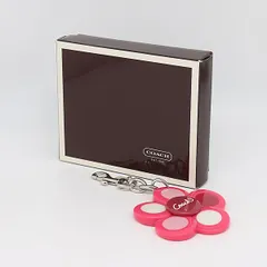 箱付 良品 コーチ フラワーモチーフ ピンク系マルチカラー レディース キーホルダー 2000000 NSK OMI