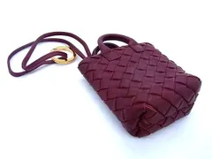 ■新品同様■ BOTTEGA VENETA ボッテガヴェネタ イントレチャート レザー キーホルダー バッグチャーム ボルドー系 FA4089 □新品同様□ BOTTEGA VENETA ボッテガヴェネタ イントレチャート