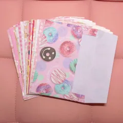 定形封筒 洋2 全て違う柄 ピンク系 15枚セット