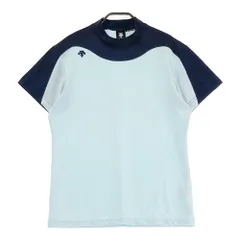 サイズ：L DESCENTE GOLF デサントゴルフ  モックネック 半袖Tシャツ  ブルー系 [240101526630] ゴルフウェア メンズ ストスト