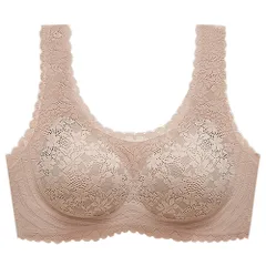 シームレス ノンワイヤー ナイトブラ ブラジャー レース 花柄 ホック付き 美胸 盛れる 快適 楽ちん 軽量 脇高設計 ストレッチ かわいい おしゃれ as-023