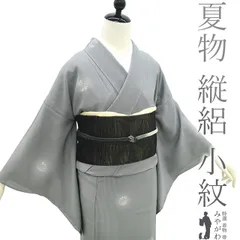 【夏着物】夏小紋　水玉模様　グレイ　灰色　正絹　シンプル　絽　アンティーク　夏物 2025年最新】夏着物 絽 グレーの人気アイテム - メルカリ