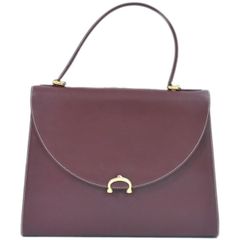 本物 カルティエ Cartier マストライン ハンドバッグ レザー ボルドー Must Line バッグ 中古 【フォロー割】