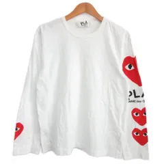 プレイコムデギャルソン PLAY COMME des GARCONS 3ハートロングスリーブ Tシャツ 長袖 ロンT 白 ホワイト M IBO80