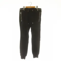 バルマン BALMAIN サイドラインスウェットジョガーパンツ ジップロゴ刻印 裏起毛 S 黒 ブラック /KO ■OS ■SHのサムネイル