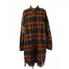 メイソングレイ MAYSON GREY チェックシャツワンピース 長袖 ミモレ ロング 2 紺 マルチカラー /NR ■OSのサムネイル