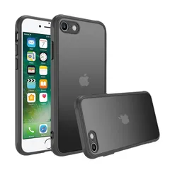 iphone se ケース iphone se3/se2 ケース スマホカバー 耐衝撃 指紋防止 滑り止め マット半透明 黄ばみなし レンズ保護 米軍MIL規格アイフォンse2 se3 7 8 用カバー 4.7インチ PinLiSheng (ブラック, i…