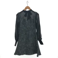 eimy istoire エイミーイストワール クラシックツイードミニ ワンピース サイズ:M  ブラック  レディース 　240001145692