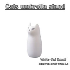 おしゃれ アンブレラスタンド 傘立て 陶器 ねこ 猫 CLY-13WH