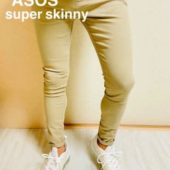 ASOS エイソス　スキニーパンツ　チノパンツ　スーパースキニー　ベージュ