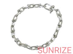 925 Tiffany & Co. ティファニー ハードウェア スモール リンク ブレスレット【T120】