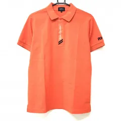 ★値下げ★【美品】パーリーゲイツ 半袖ポロシャツ オレンジ×白 前立てロゴ メンズ 5(L) ゴルフウェア 2022年モデル PEARLY GATES