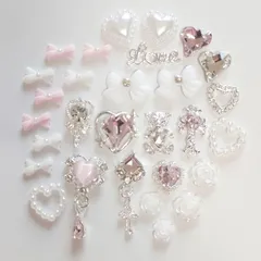 No.277　量産型　リボン　くま　パール　ハート　ネイル　パーツ　セット