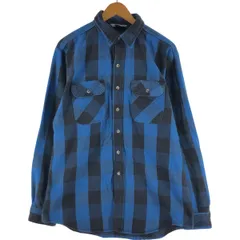 古着 70~80年代 ファイブブラザー Five Brother バッファローチェック 長袖 フランネルチェックシャツ USA製 メンズL相当/eaa532251