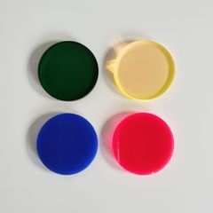【送料無料】４個セット　ゴルフマーカー　アクリル40mm　蛍光ピンク　蛍光オレンジ　ブルー　グリーン