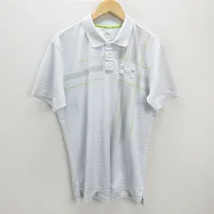 G■アンダーアーマー/UNDER ARMOUR 半袖ドライポロシャツ/スポーツウェア【XL】白系/men's/96【中古】■