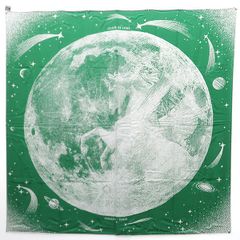 HERMES カレジェアン 140 CLAIR DE LUNE クレール・ド・リュンヌ 月光 ペガサス カシシル グリーン ストール カシミヤ シルク 緑 箱付 美品 エルメス ◆送料込◆質屋-11034