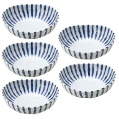 【特価セール】和食器 ボウル 小鉢 5個セット （アウトレット込み） 4.5寸鉢 ダミ十草 染付け テーブルウェアイースト